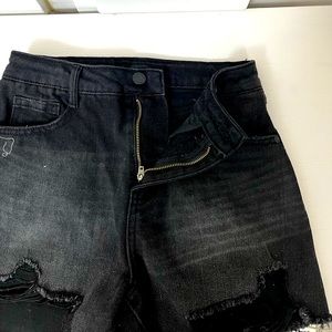 Sincerely Jules Black Distressed Shorts